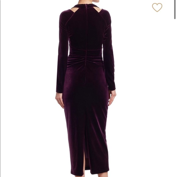 Talbot Runhof Long Sleeve Velvet Cocktail - Picture 2 of 4